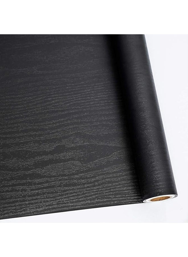 Zeemey Peel and Stick Wallpaper Black Wood Contact Paper Decorative Self-Adhesive Film for Surfaces Easy to Clean Thickening Upgrade Increase Stomata and Reduces Bubble Generation(0.44m*10m) - Image 1